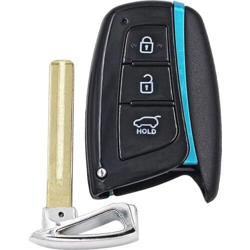3 Button Smart Remote Key Shell Case Car Key Housing Cover Fob for Hyundai Santa Fe 2011-2015 with HY22 Small Key Uncut Blade