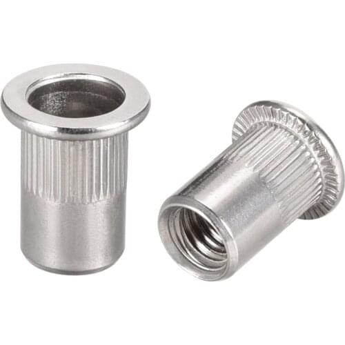 Uxcell 10-50pcs M3 M5 M6 M8 M10 M12 Rivet Nuts Flat Head Insert Nutsert 304 Stainless Steel