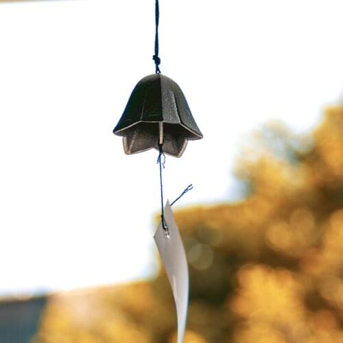 Japanese-Style Southern Cast Iron Wind Chimes Gentian Flowers Japanese Style Vintage Metal Ornaments Wish Creative Gift