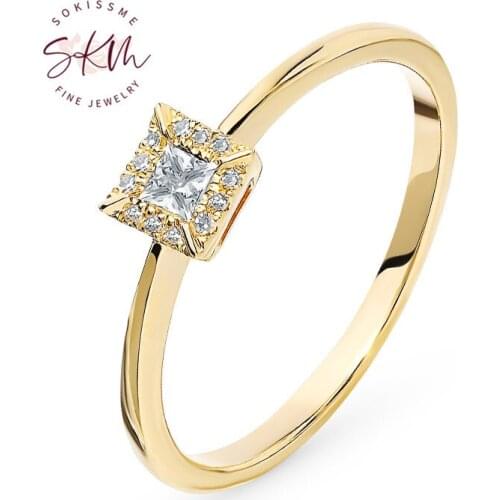 SKM Vintage designer diamond rings 14k rose gold rings for women Engagement rings designer Promise Luxury Fine Jewelry