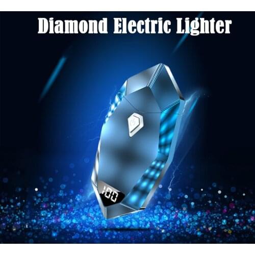 USB Charging Double Arc Lighter Zinc Alloy Diamond Shape Cool Man Gift Cigarette Accessories