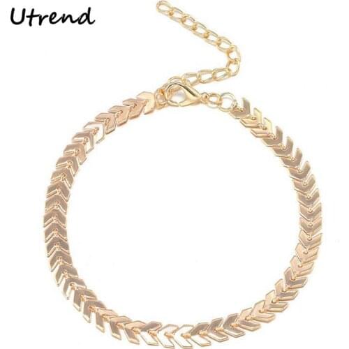 Gold Foot Jewelry Ankle Bracelet For Women Arrow Anklet Link Chain On A Leg Barefoot Sandals Beach Boho Jewelry