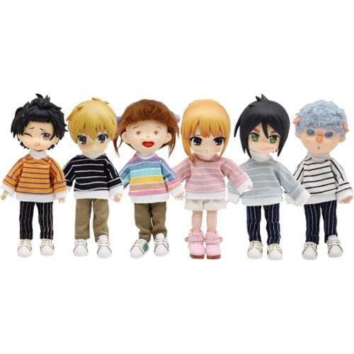 1PCS OB11 Doll Clothing Stripe Long Sleeve T-shirt for DOD Doll Clothing Accessories ( fit obitsu11,ob11,1/12 bjd doll )