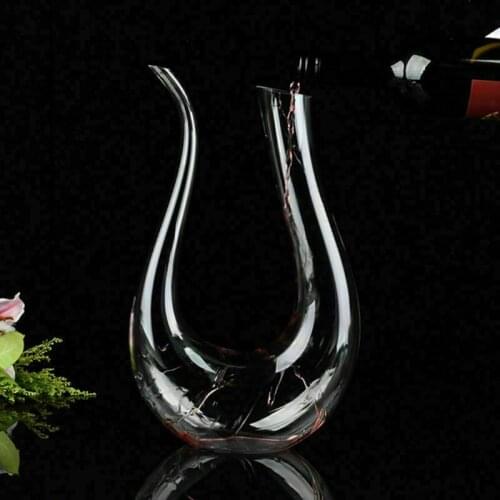 1500ml U-Shaped Decanter Crystal Red Wine Brandy Champagne Glasses Decanter Bottle Jug Pourer Aerator For Family Bar