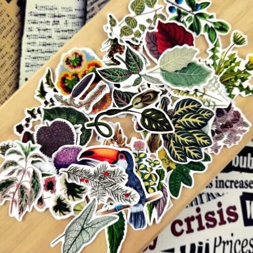 32pcs Watercolor Pine Plant Flower Stickers stationery Creative cute self-made Sticker scrapbooking /decorative DIY notebook