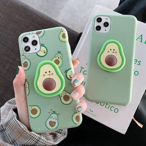 3D cartoon nette obst avocado Weichen silikon telefon fall for Samsung Galaxy S20 S10 5G S9 S8 plus S7 Edge note 10 9 8 Halter