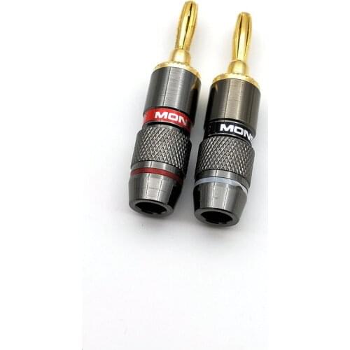 40pcs Gold plated copper 4mm Banana Plug Speaker Connector New