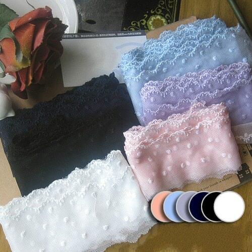 5Yard/Lot New DIY Cotton Lace Trim Mesh Yarn Embroidery Lace Fabric 4.5CM Dress Clothes Headdress Accessories