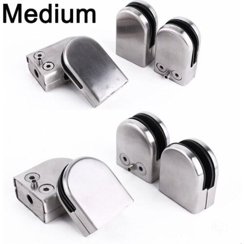 8PCS Medium Size Stainless Steel Handrails Balustrades Glass Clamp Clips Bracket for 8-10mm glass KF891