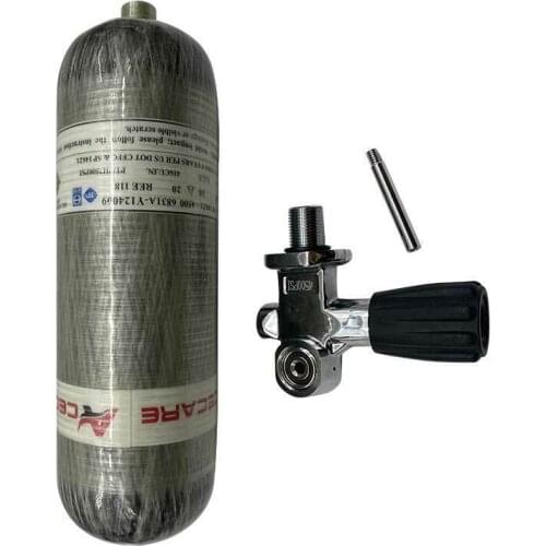 AC26881 Acecare PCP 6.8L DOT HPA 4500Psi Carbon Fiber Cylinder Paintball Scuba Diving Tank Air Rifle Air Gun with Valve