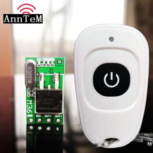 ANNTEM 12V9V24V36V 1CH RF Wireless Remote Control Switch System Receiver Transmitter 2 Buttons 1 Buttons Controller 433.92mhz