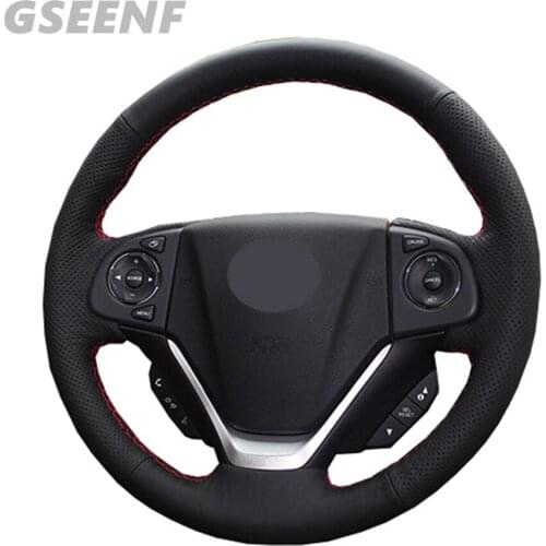Car Accessories Steering Wheel Cover For HONDA CRV CR-V G4 2012-2016 Black Hand-stitched Comfortable and Soft Artificial Leather