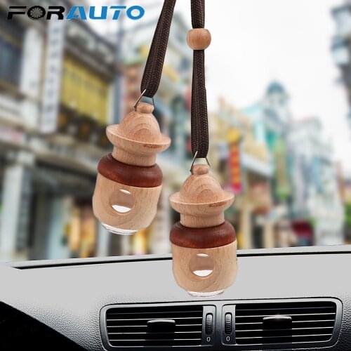 FORAUTO Car Hanging Perfume Bottle Air Freshener Empty Bottle For Essential Oils Diffuser Rearview Mirror Ornament Car-styling