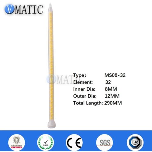 Free Shipping Two Component Cartridge Nozzle Plastic Tube Element Epoxy Resin Glue Pupe Mixing Silicone Static Mixer MS08-32