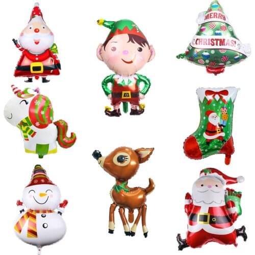 Large Christmas Foil Balloons Santa Claus Xmas Tree Elk Snowman Party Decoration Balloons Supplies Kid Globos