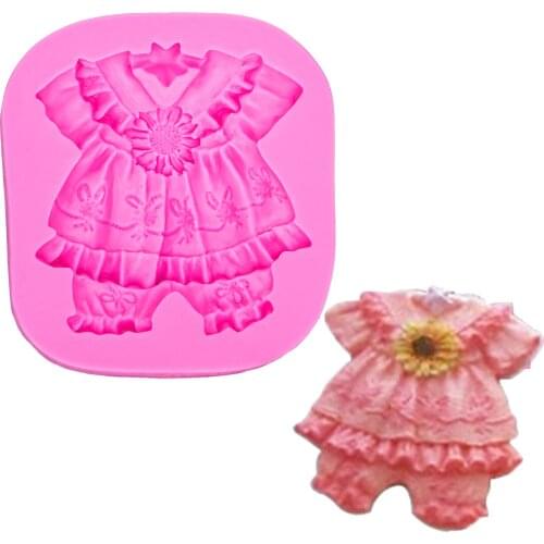 Baby clothes shaped 3D Reverse sugar molding Food Grade silicone mould polymer clay molds chocolate cake decoration tools F-1154