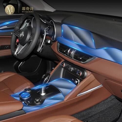 For Alfa Romeo Stelvio 2017-2019car Interior Center console Invisible car suit TPU protective film Anti-scratch Accessories Refi