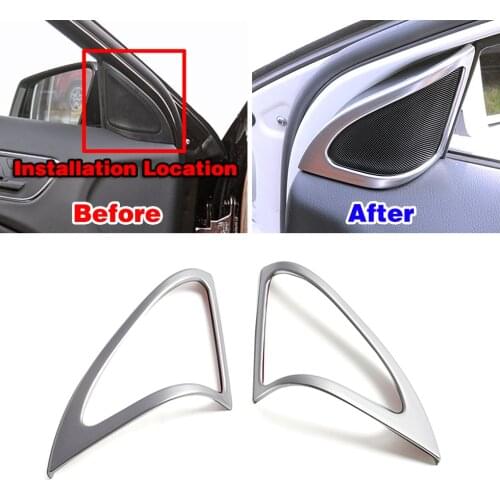 For Mercedes Benz A GLA Class W176 X156 Interior Door Audio Speaker Decoration Frame Trim Cover Ring Matte Silver Color Change