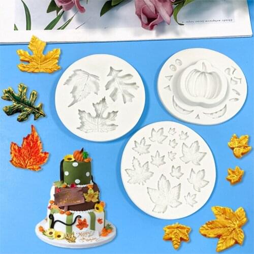 Chocolate Baking Maple Leaf Shape Fondant Mold Diy Cake Decoration Pumpkin Maple Leaf Candy Silicone Mold Resin Mold