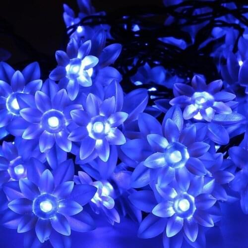 3m Lotus Flowers String Lights Garden Furniture Christmas Decor Light Decoration Street Garland Lights Battery LED Outdoors