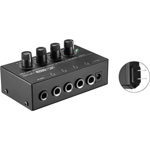 HA400 4 Channels Mini Stereo Headphone Amplifier with Power Adapter US/UK/EU/AU Q81F