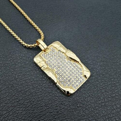 Hip hop Punk Gold Color Egyptian Pharaoh Head Pendant Men Necklace Fashion AAA Zircons Iced Out Micro Pave Stone Jewelry Gift