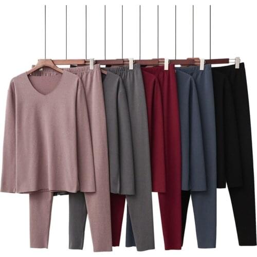 Thermal Underwear Sets For Men Winter Long Johns Clothes Male Thick Thermal Clothing Solid Pajamas Sexy Under Wear Night gowns