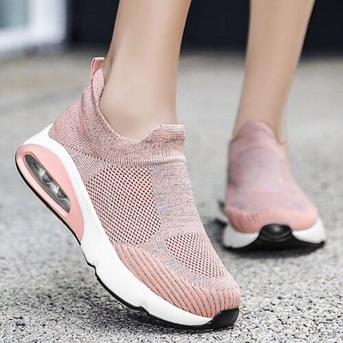 Summer Women Casual Shoes Breathable Sock Shoes Women Vulcanized Shoes Ladies Outdoor Sneakers Womens Vulcanized Shoes Walking