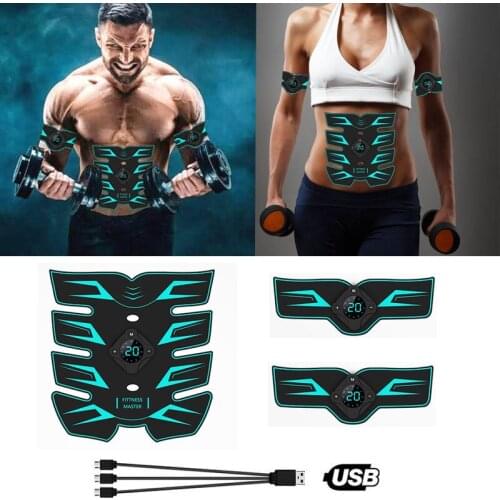 Easy Operate USB Charging Home Belt Massage Abdominal Muscle Stimulator Toner Fitness Effective Trainer Fat Burning Body Gym
