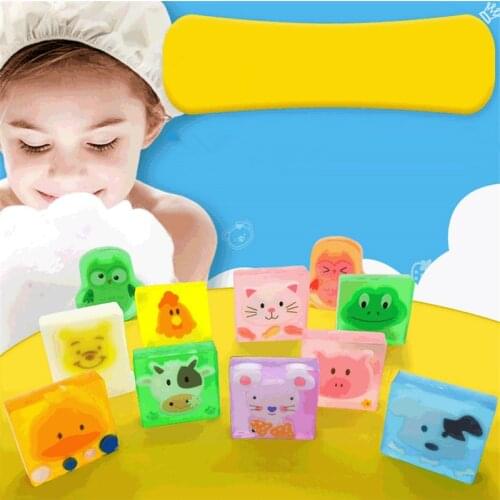 Cartoon Handmade Sea Salt Soap Animal Fruit Fragrant Sterilization Soap Moisturizing Kids Bath Hand Washing Soap Bathroom Supply