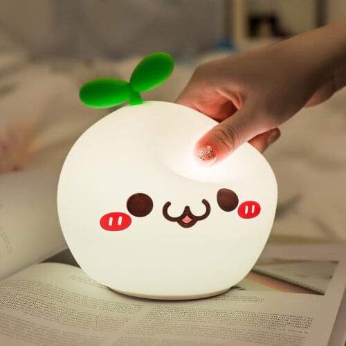 Cartoon lovely Soft Silicon LED Night Light USB Charging Touch Sensor Dimmable Colorful Desk Lamp children Kids Gift
