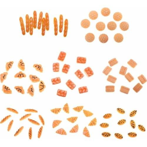 New 10 Pieces 1/12 Scale clay Dollhouse Miniature Bakery Bread Food Classic Pretend Play Toys for Children Kids Birthday Toys