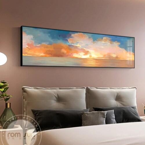 Nordic Sky Clouds Art Painting Home Decor Modern Abstract Sunrise Landscape Poster Print Wall Art Canvas Picture for Living Room