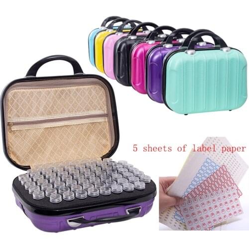 New 132 Bottles 5D Diamond Painting Storage Box Tool Diamond Embroidery Accessories Hand Bag Zipper Container(5 sheets label)