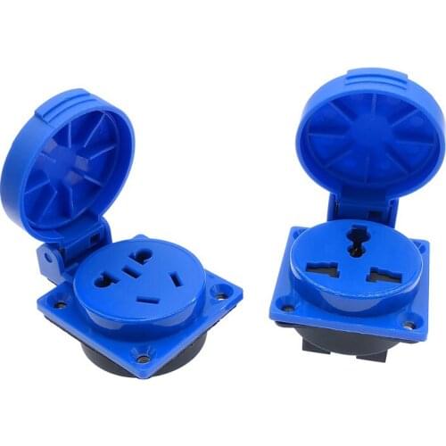 Industrial waterproof socket AC power industrial plug brass contact 10A 250VAC electrical socket with waterproof cover