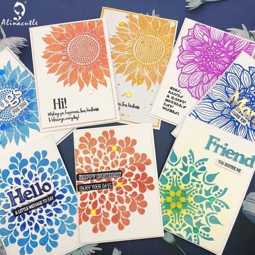 Alinacutle CLEAR STAMPS Sunflower Floral Background Scrapbooking Card Album Paper Craft Rubber Transparent Silicon Clear Stamp