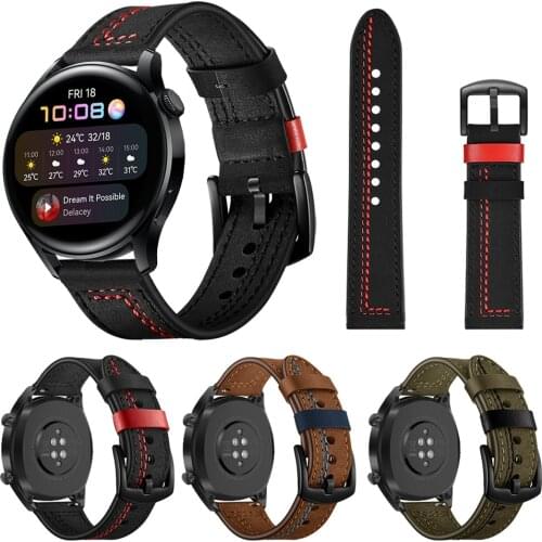 GT2 46MM Leather Strap For HUAWEI WATCH 3 Band GT 2 Pro Wristband Bracelet For HONOR MagicWatch 2 42mm Wriststrap Watchband