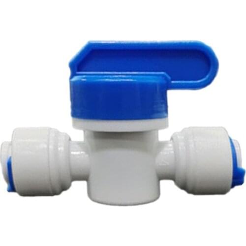 RO Water Straight Plastic Ball Valve OD Hose Quick Connect 1/4" Female Reveser Osmosis Aquarium Fitting Connector Pipe Fitting