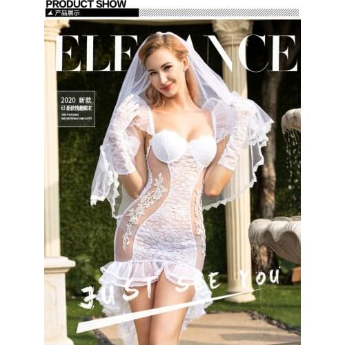 The Bride Sexy Lingerie Dress Suit Sexy Lingerie Sexy Uniforms Role-Playing Sexy Lace Wedding Dress
