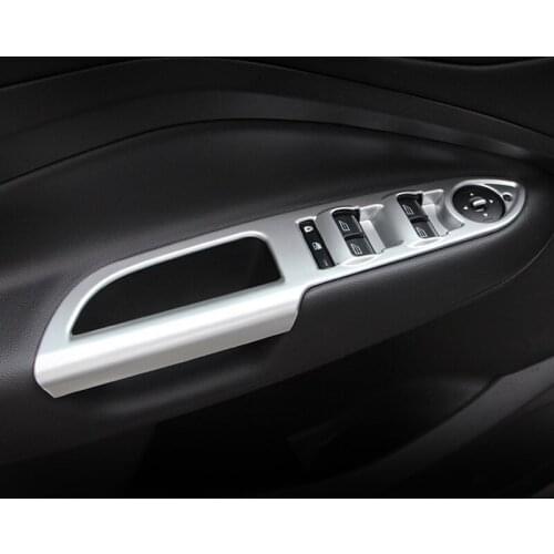 Car Styling For Ford Escape Kuga 2017 2018 Left Hand Driving ABS Matte Inner Door Handle Armrest Window Lift Switch Panel Cover