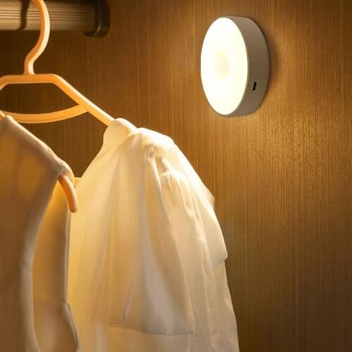USB Rechargeable PIR Motion Sensor Cabinet Light Auto Smart Night Lamp LED Lights For Home Bedroom Closet Kitchen Wardrobe Light