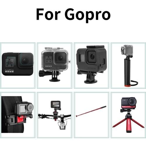 Bike Bracket Accessory For GoPro 8 Hero 9 Max Cameras Waterproof Case Accesorios Gopro9 Go Pro Mount Lens Tempered Glass Cover