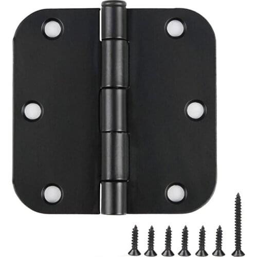INTERIOR DOOR AND WINDOW HINGES Black Door Hinges, 3.5" X 3.5" Interior Door Hinges with Radius In Black