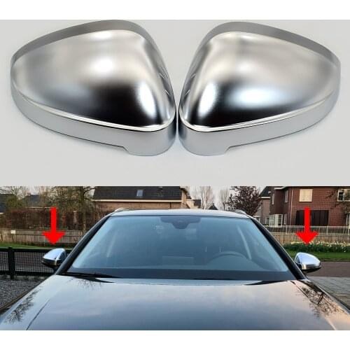 2pcs/lot For Audi 2017 A4 A5 B9 allroad Quattro S4 S5 Side Wing Mirror Caps fit For Audi Mirror Covers Silver Matte Chrome 2018