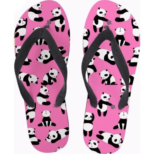 NOISYDESIGNS Flip Flops Women Casual Summer women House Slippers Cute Animal Panda Pattern Female Beach Slip-on Shoes Flip Flop