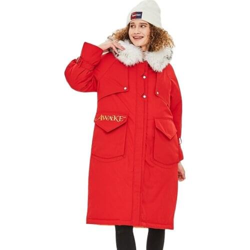 White Duck Women Down Jacket Cotton Puffer Coat Warm Goose Parkas Quality Fur Collar Hooded ForFemale Clothes Canada AA1906303