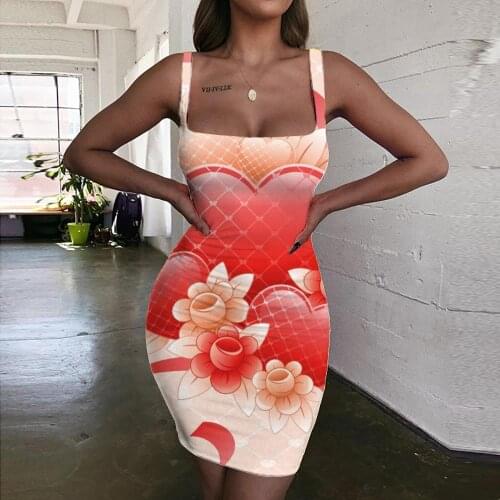 KYKU Love Dresses Women Flowers Sundress Tanabata Vestido Sexy Couples Halter Sleeveless Womens Clothing Plus Size New