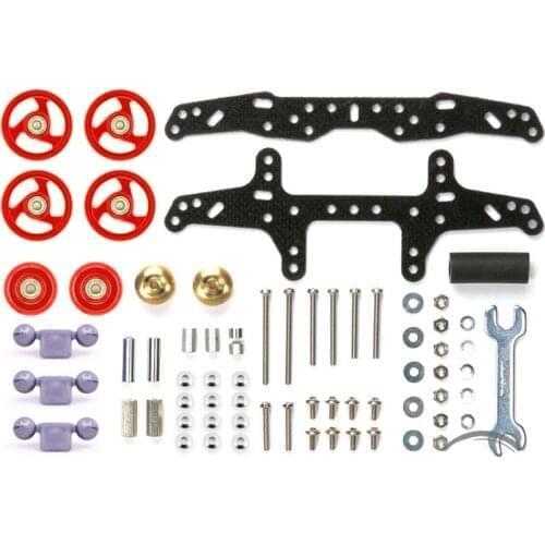 1Set Homemade MS/S2/SX/VS/SXX/FM-A Chassis Tamiya Mini 4WD Car Upgrade Parts Kit Aluminum Rollers with Damper Glass Fiber FRP