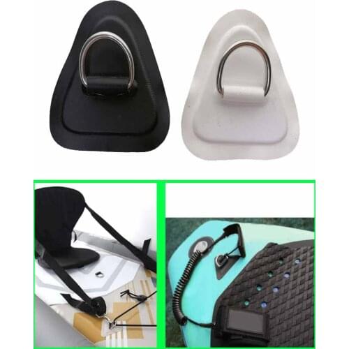1Pcs Dinghy Boat Pvc Stainless Steel D-Ring Patch Surfboard SUP Deck Rigging Leash Ring Tie Dowm Pad
