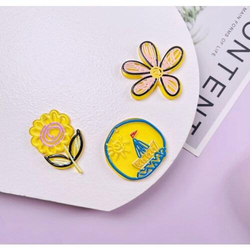 10 PCS Acrylic Sunshine Flower Flatback Stereo Print Crafting Jewelry Fashion Found Key Earring DIY